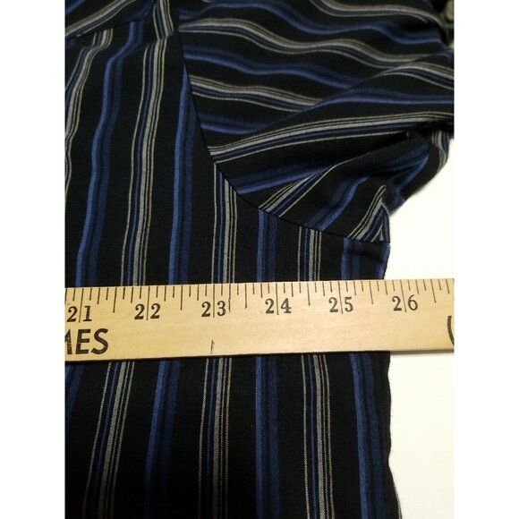 Plains Vintage Western Wear Shirt Mens XL Pearl Snap Black Blue Stripe LS - Picture 7 of 11